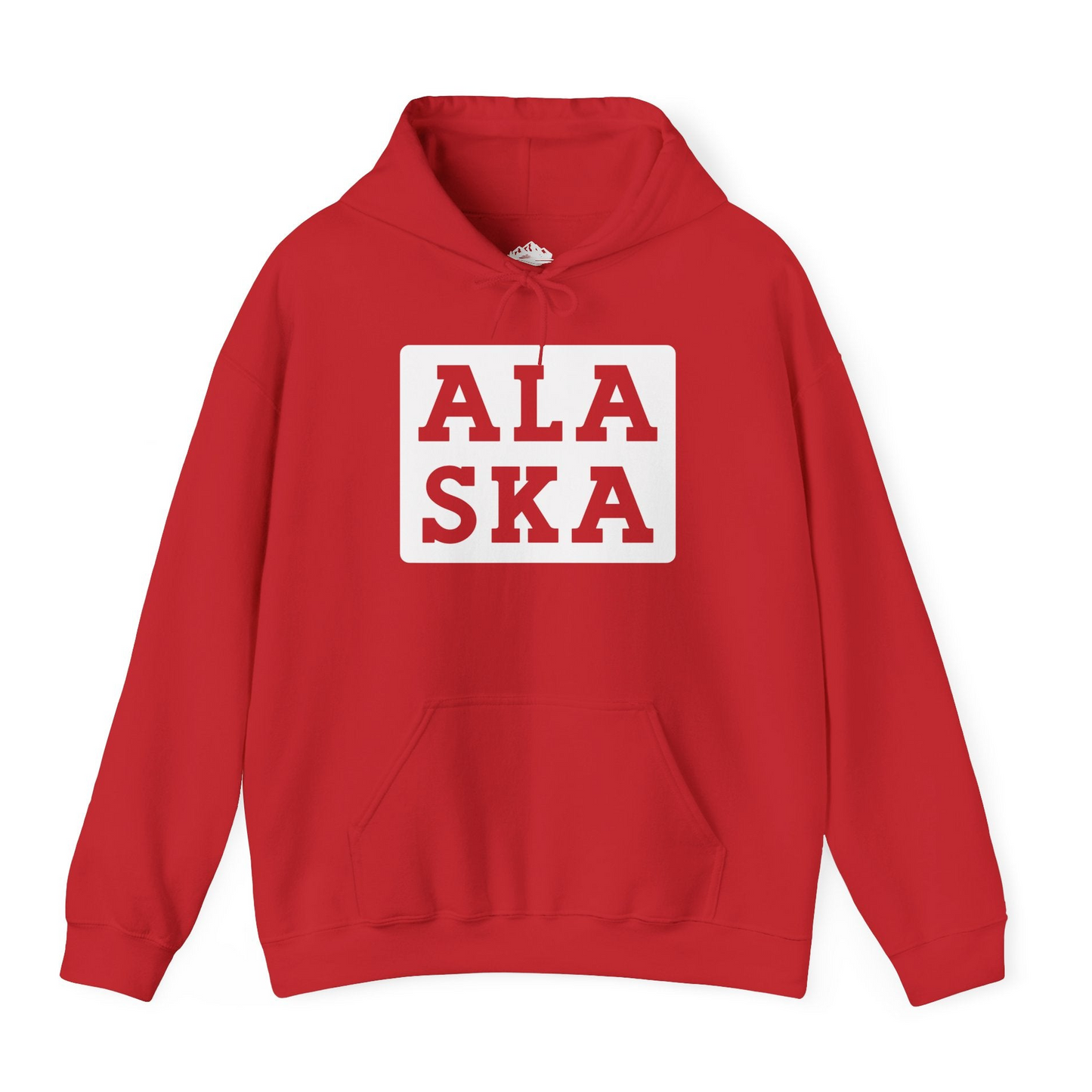 Bold Alaska Block Text Shirt Hoodie – Red – Alaska Cruise Shirts