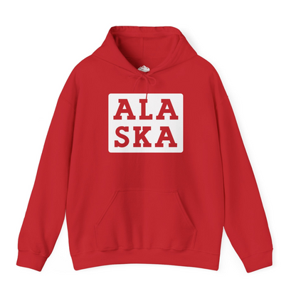 Bold Alaska Block Text Shirt Hoodie – Red – Alaska Cruise Shirts