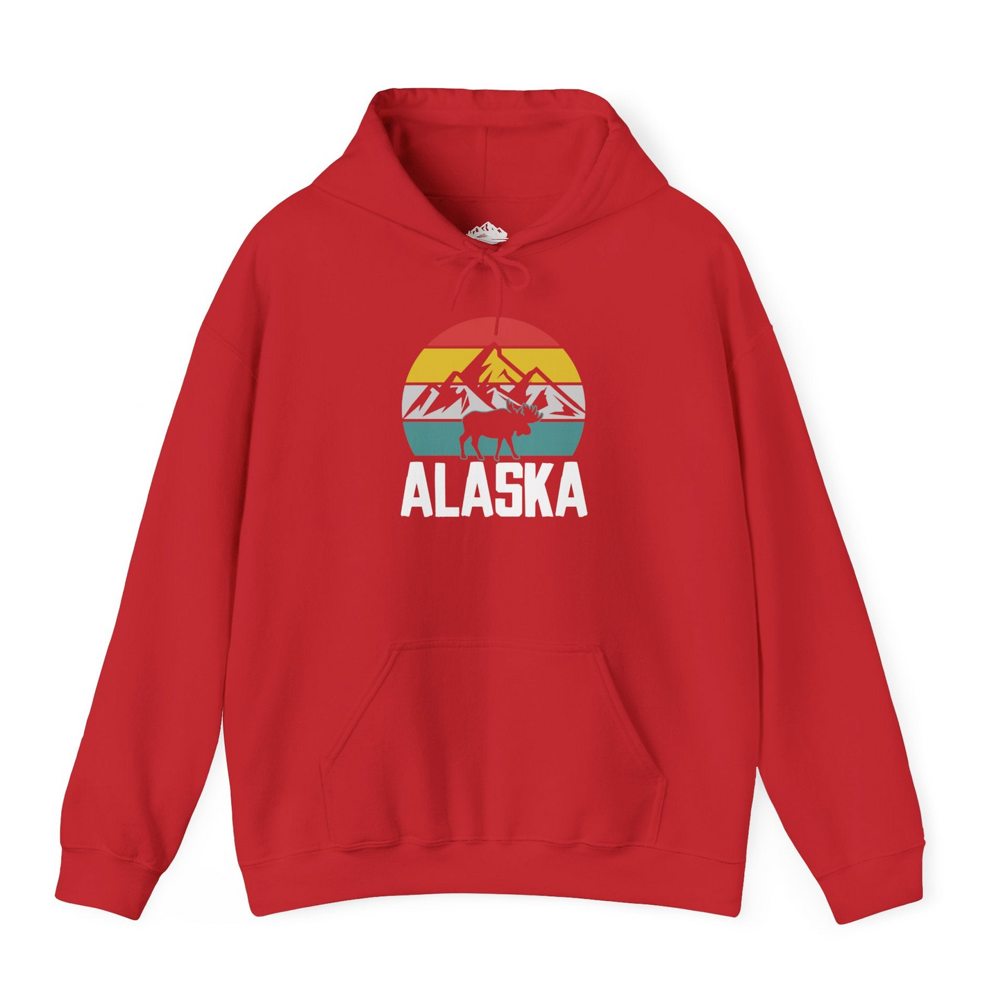 Retro Alaska Moose Silhouette Shirt Hoodie – Red – Alaska Cruise Shirts