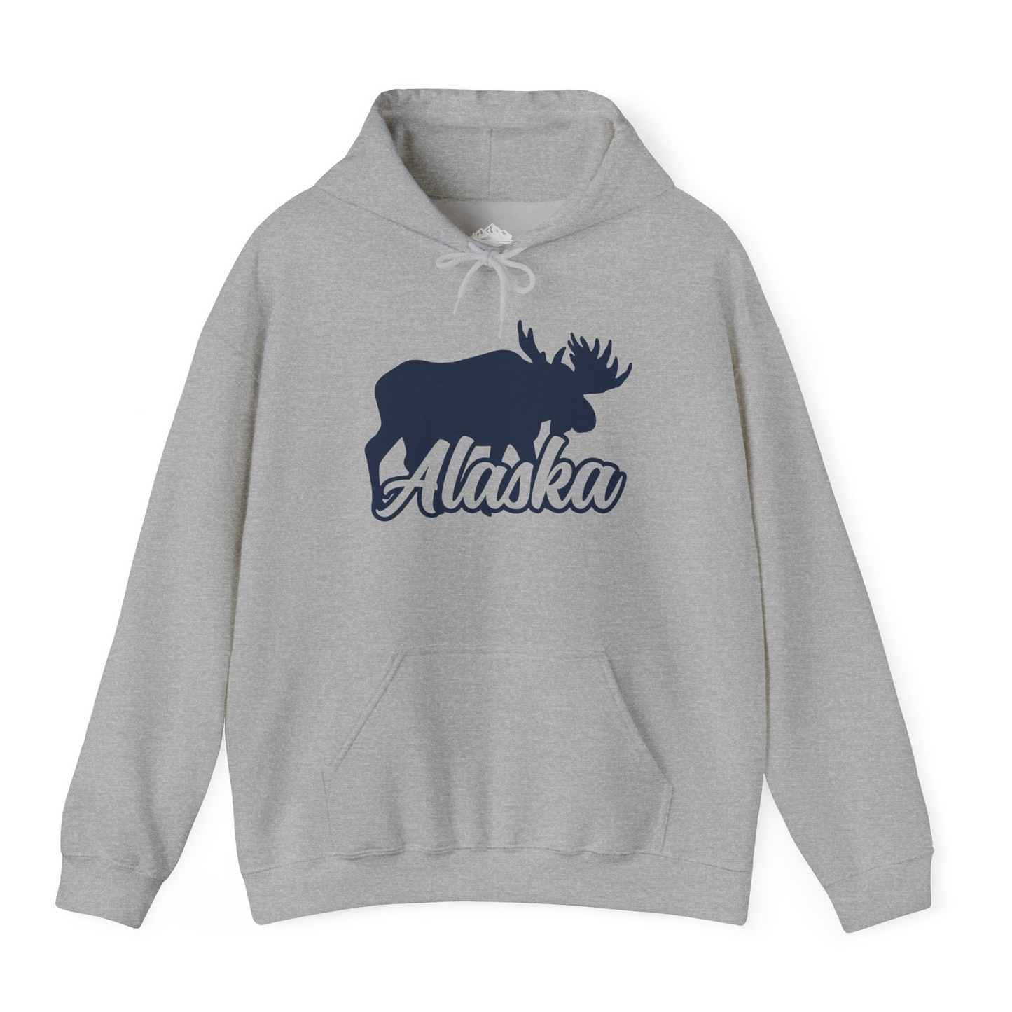 Alaska Moose Wildlife Silhouette Shirt Hoodie – Sport Grey – Alaska Cruise Shirts