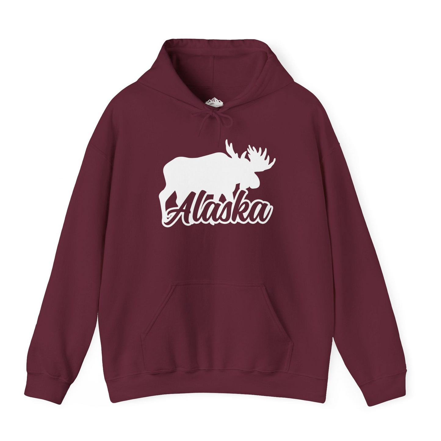 Alaska Moose Wildlife Silhouette Shirt Hoodie – Maroon – Alaska Cruise Shirts