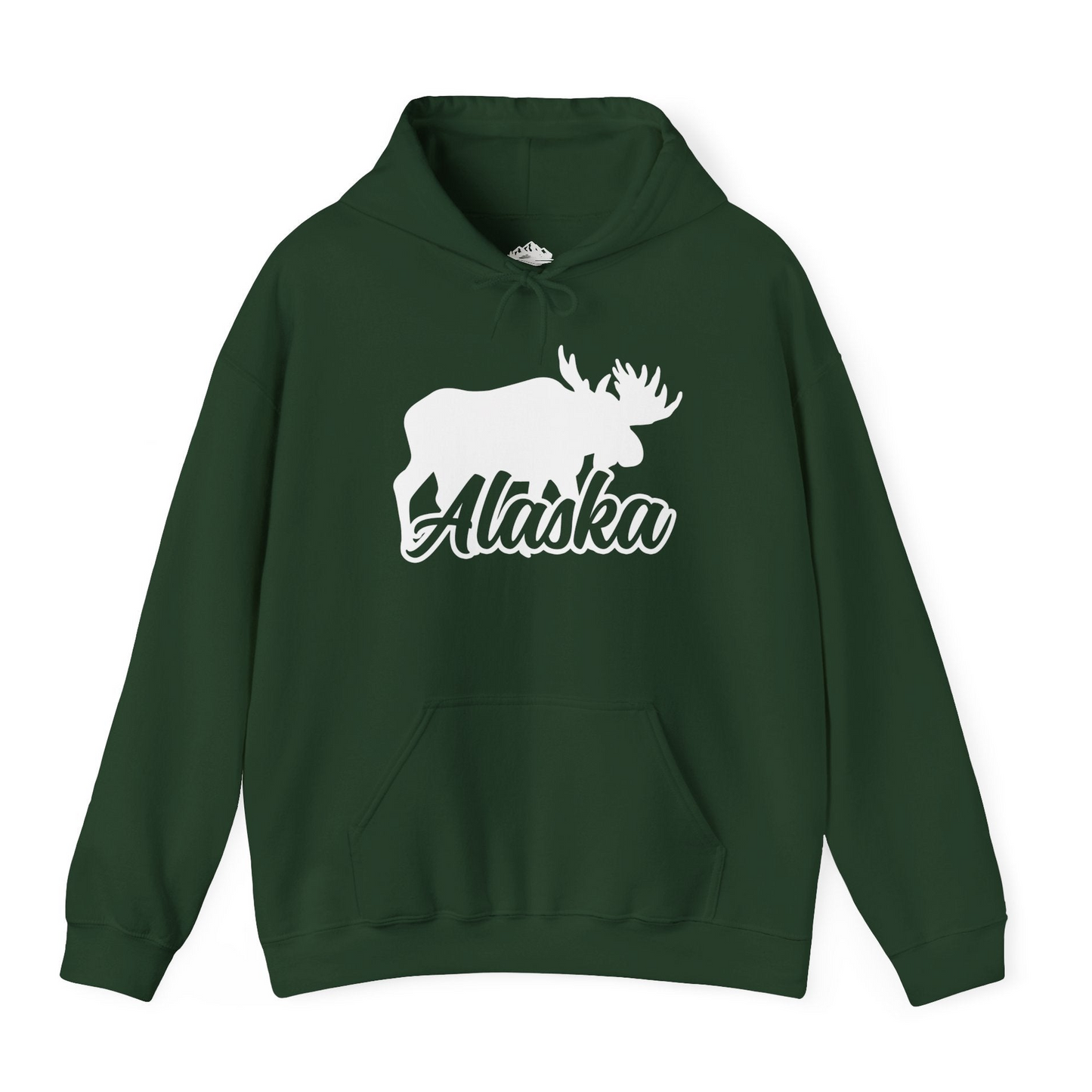 Alaska Moose Wildlife Silhouette Shirt Hoodie – Forest Green – Alaska Cruise Shirts