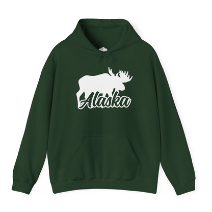 Alaska Moose Wildlife Silhouette Shirt Hoodie – Forest Green – Alaska Cruise Shirts