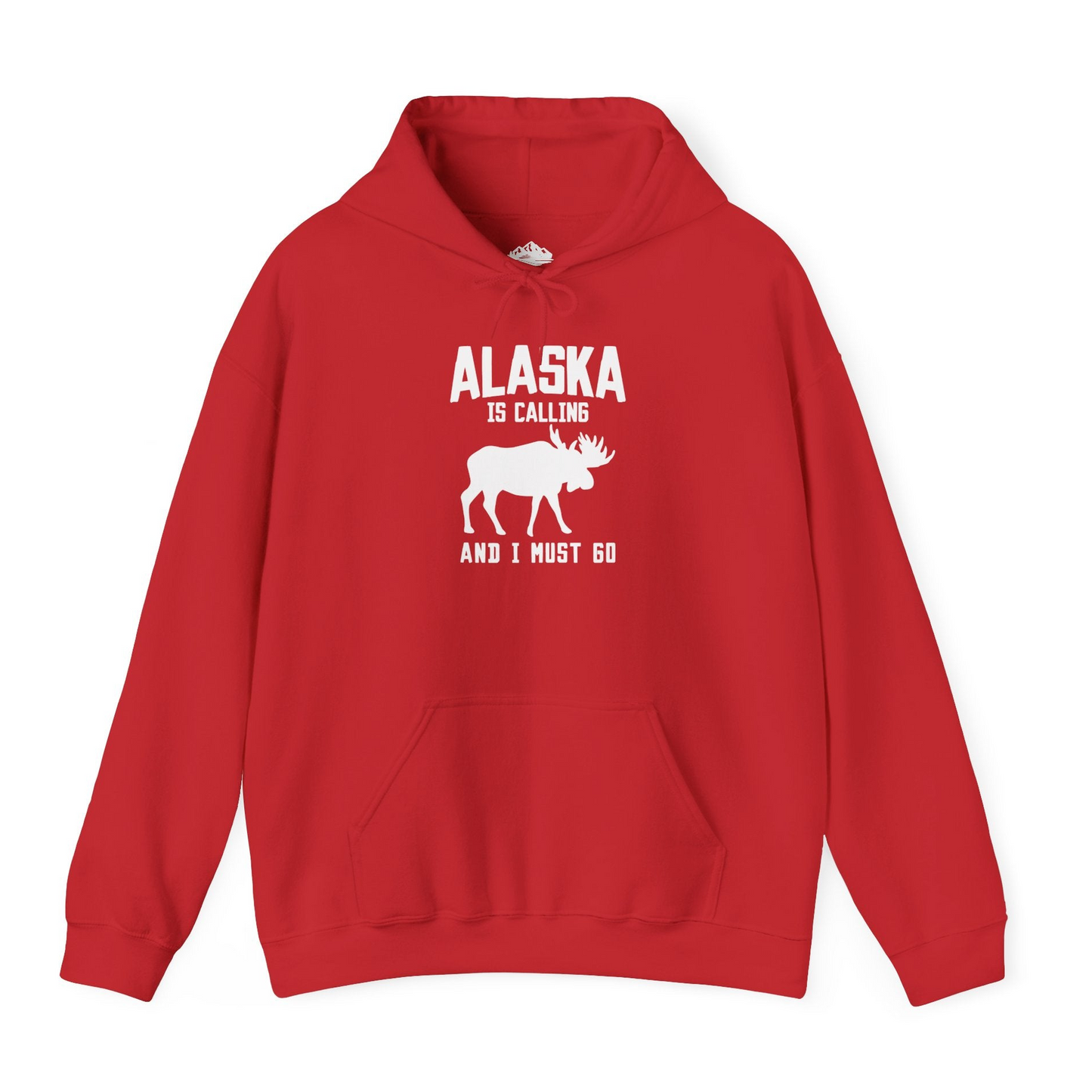 Alaska Is Calling Moose Silhouette Shirt Hoodie – Red – Alaska Cruise Shirts