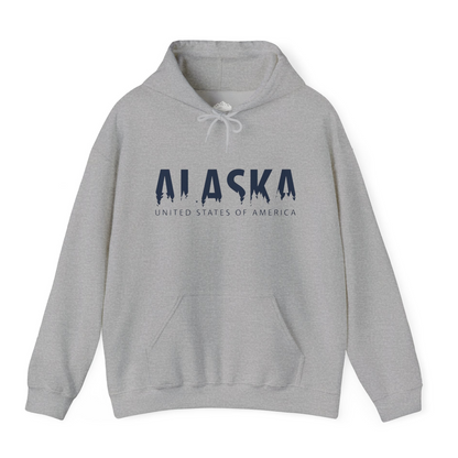 Alaska United States Typography Shirt Hoodie – Sport Grey – Alaska Cruise Shirts