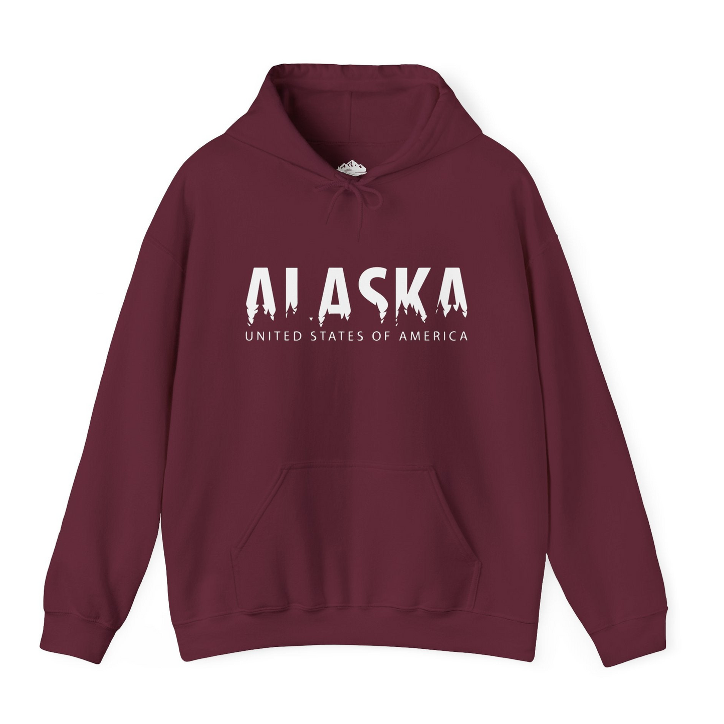 Alaska United States Typography Shirt Hoodie – Maroon – Alaska Cruise Shirts