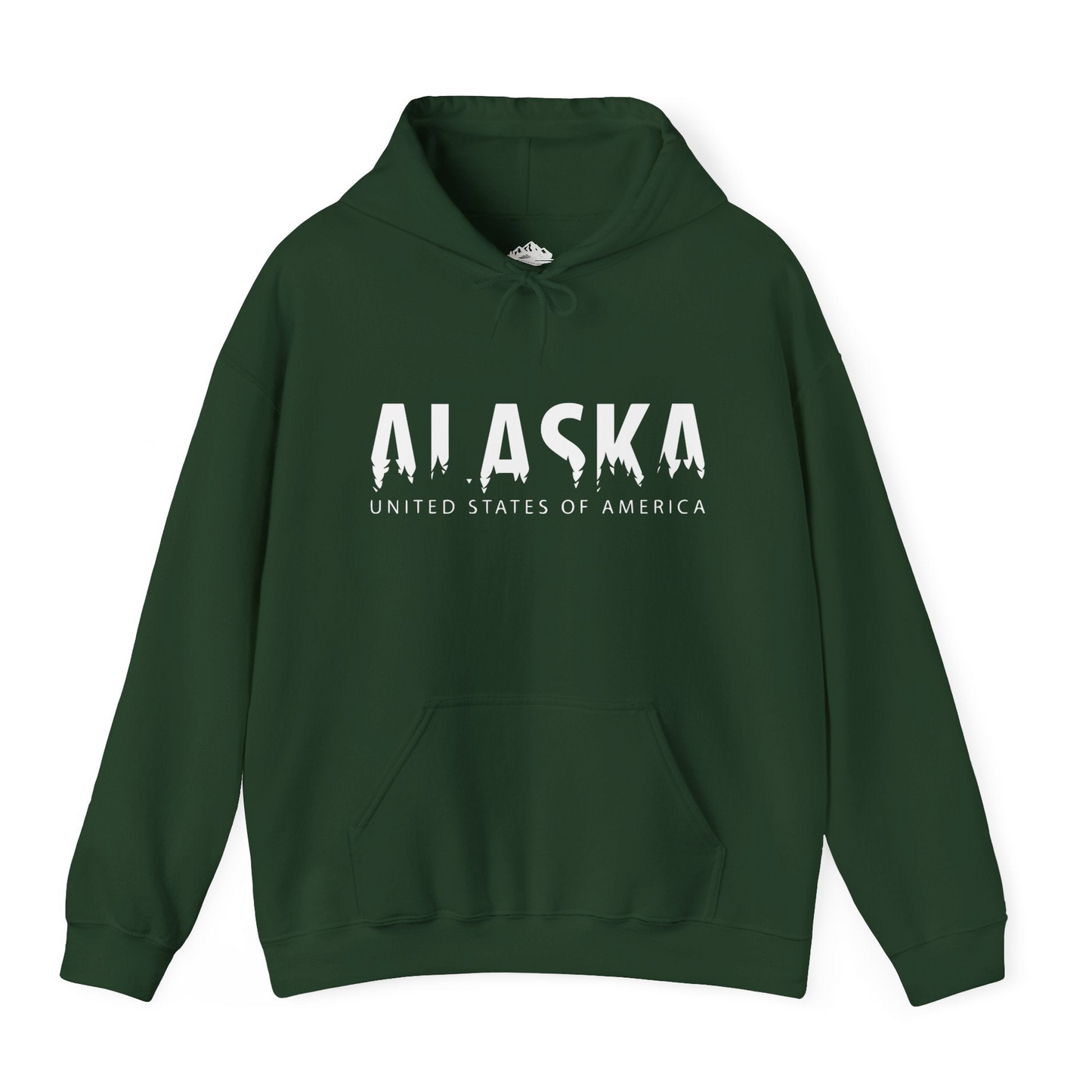 Alaska United States Typography Shirt Hoodie – Forest Green – Alaska Cruise Shirts