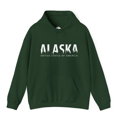 Alaska United States Typography Shirt Hoodie – Forest Green – Alaska Cruise Shirts