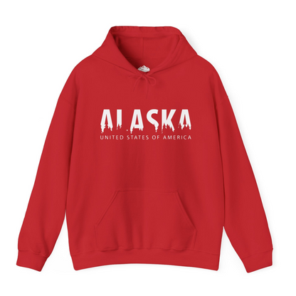 Alaska United States Typography Shirt Hoodie – Red – Alaska Cruise Shirts