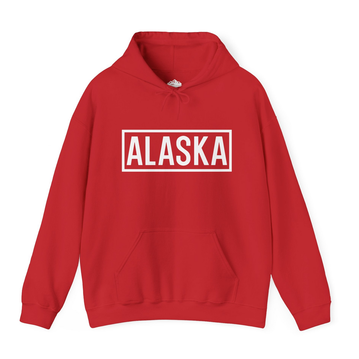 Alaska Bold Text Minimalist Monochrome Graphic Shirt for Travelers — Hoodie Hoodie – Red – Alaska Cruise Shirts
