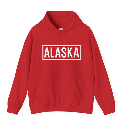Alaska Bold Text Minimalist Monochrome Graphic Shirt for Travelers — Hoodie Hoodie – Red – Alaska Cruise Shirts