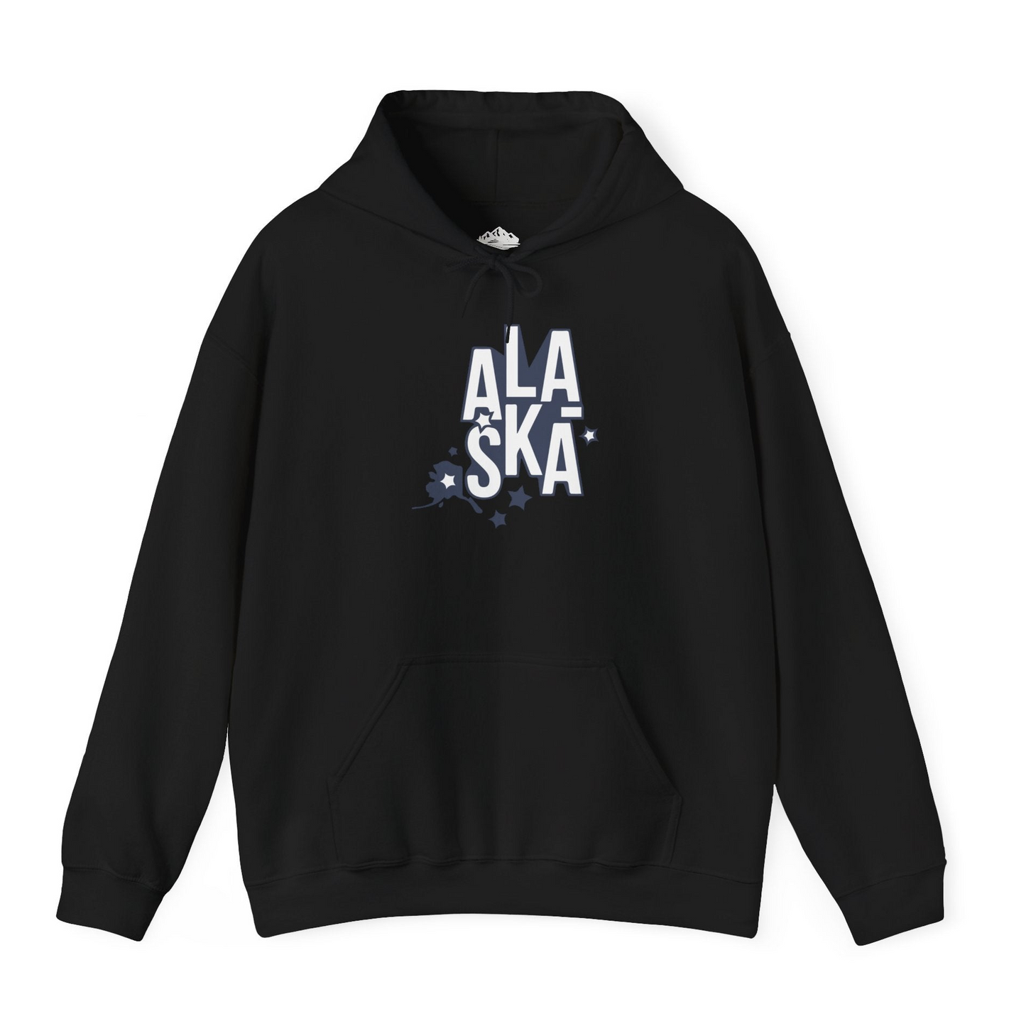 Alaska Stars Bold Typography Shirt Hoodie – Black – Alaska Cruise Shirts
