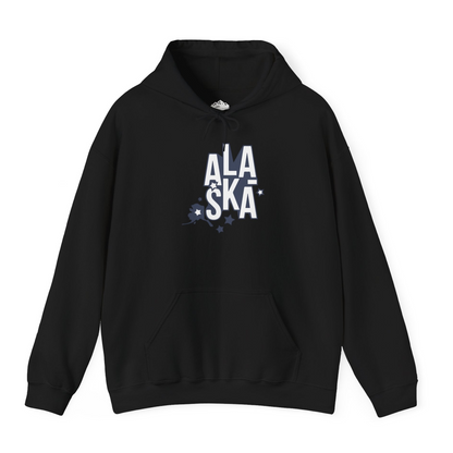 Alaska Stars Bold Typography Shirt Hoodie – Black – Alaska Cruise Shirts