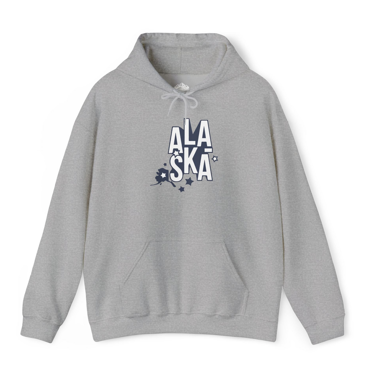 Alaska Stars Bold Typography Shirt Hoodie – Sport Grey – Alaska Cruise Shirts