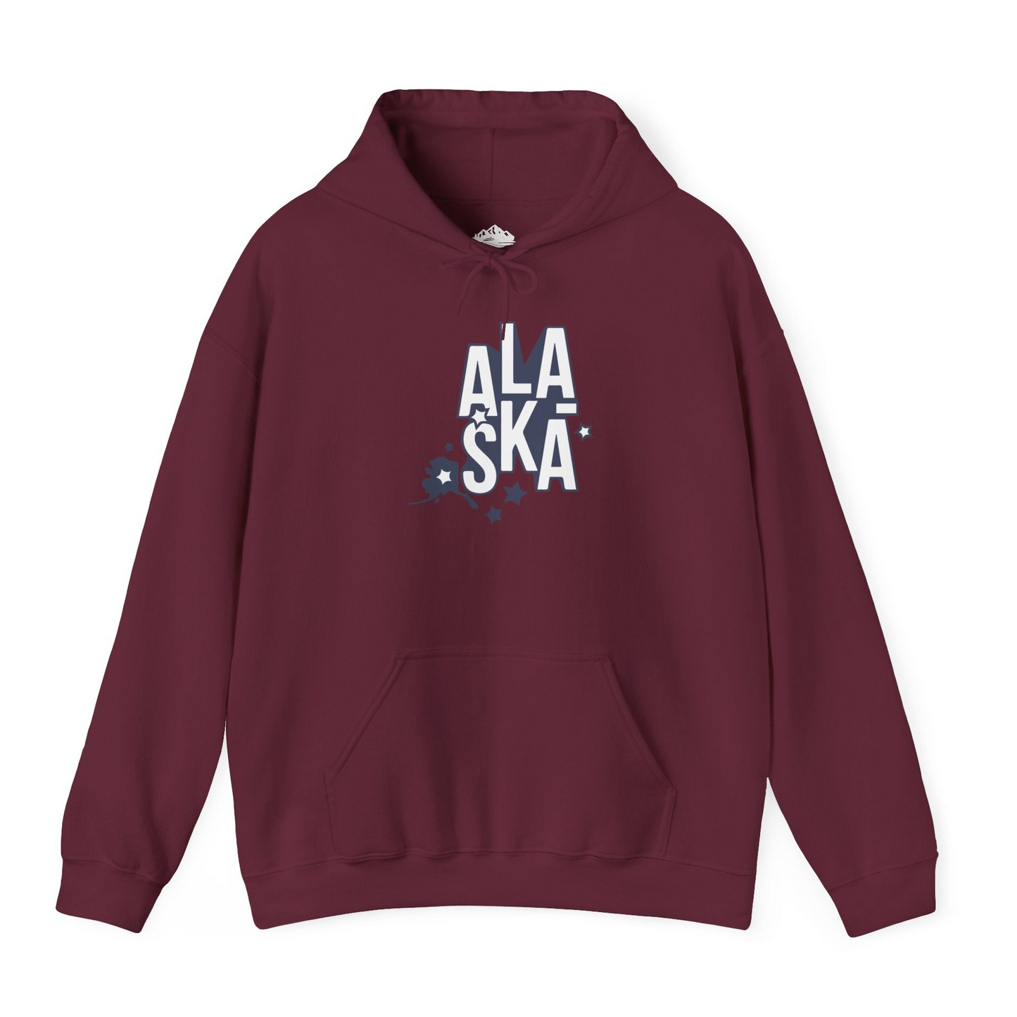 Alaska Stars Bold Typography Shirt Hoodie – Maroon – Alaska Cruise Shirts