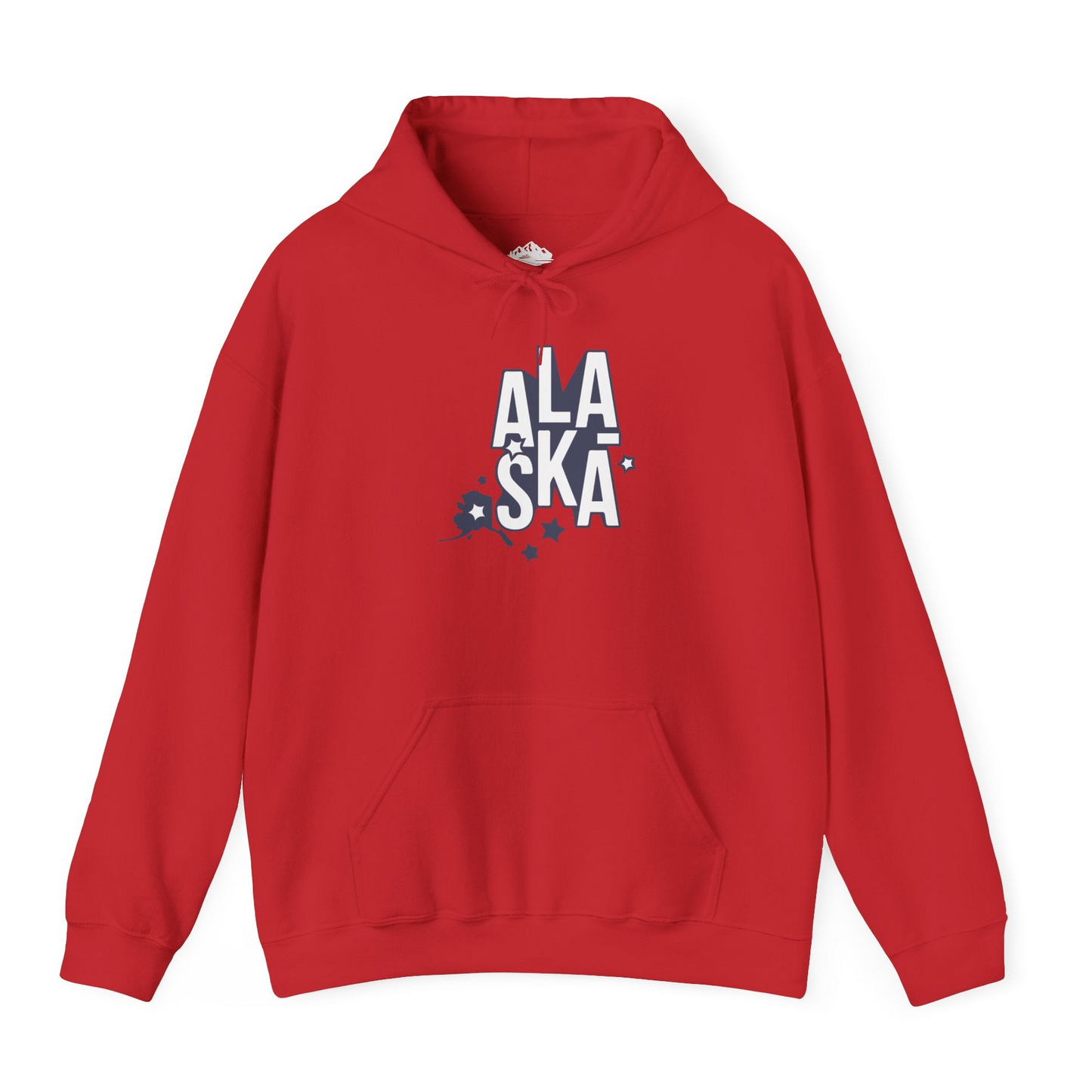 Alaska Stars Bold Typography Shirt Hoodie – Red – Alaska Cruise Shirts