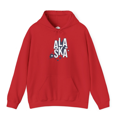 Alaska Stars Bold Typography Shirt Hoodie – Red – Alaska Cruise Shirts