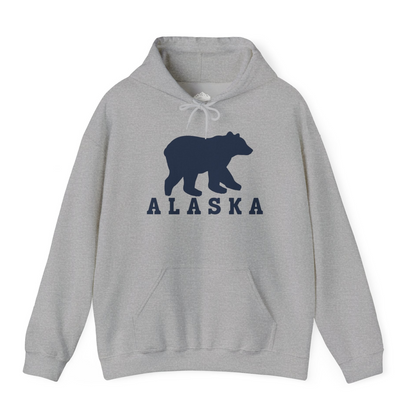 Alaska Bear Silhouette Shirt Hoodie – Sport Grey – Alaska Cruise Shirts