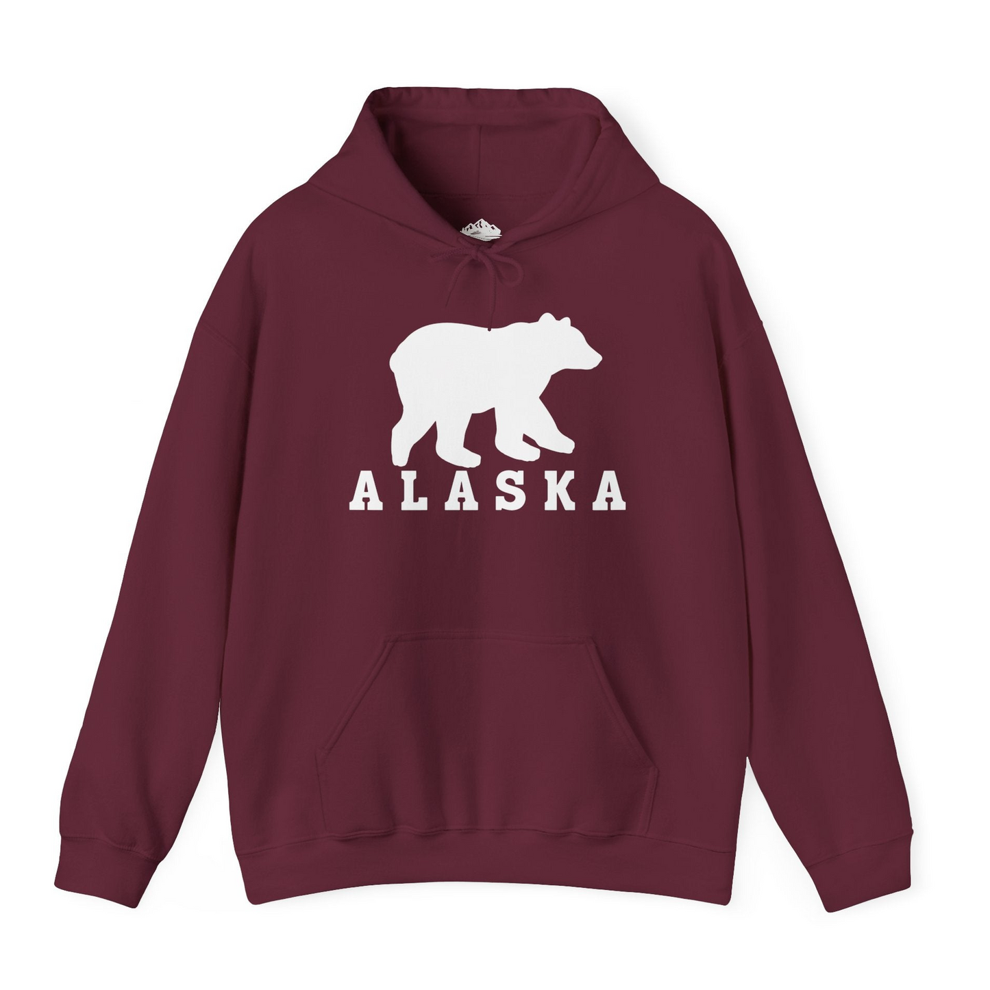 Alaska Bear Silhouette Shirt Hoodie – Maroon – Alaska Cruise Shirts