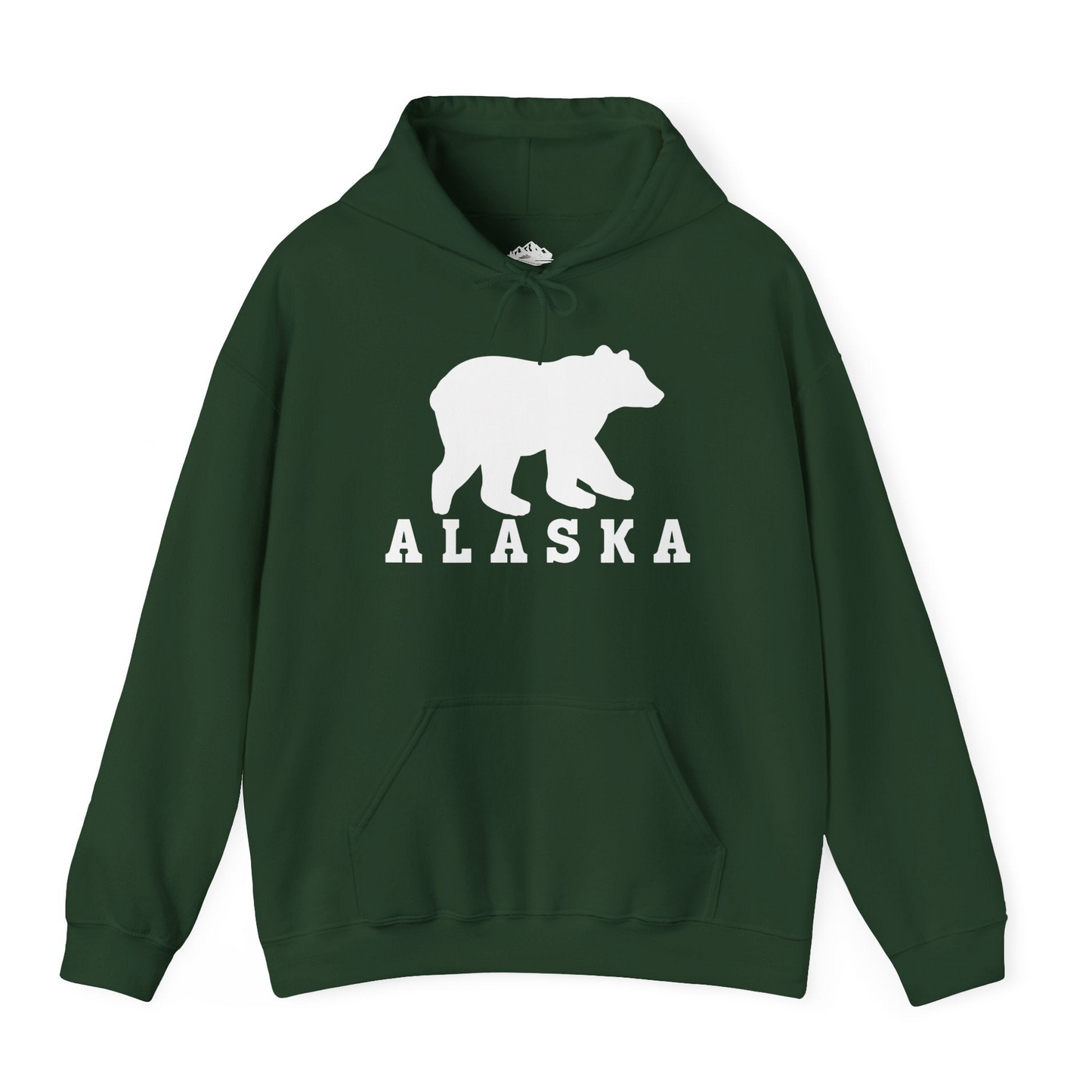Alaska Bear Silhouette Shirt Hoodie – Forest Green – Alaska Cruise Shirts