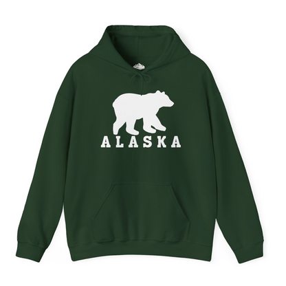 Alaska Bear Silhouette Shirt Hoodie – Forest Green – Alaska Cruise Shirts