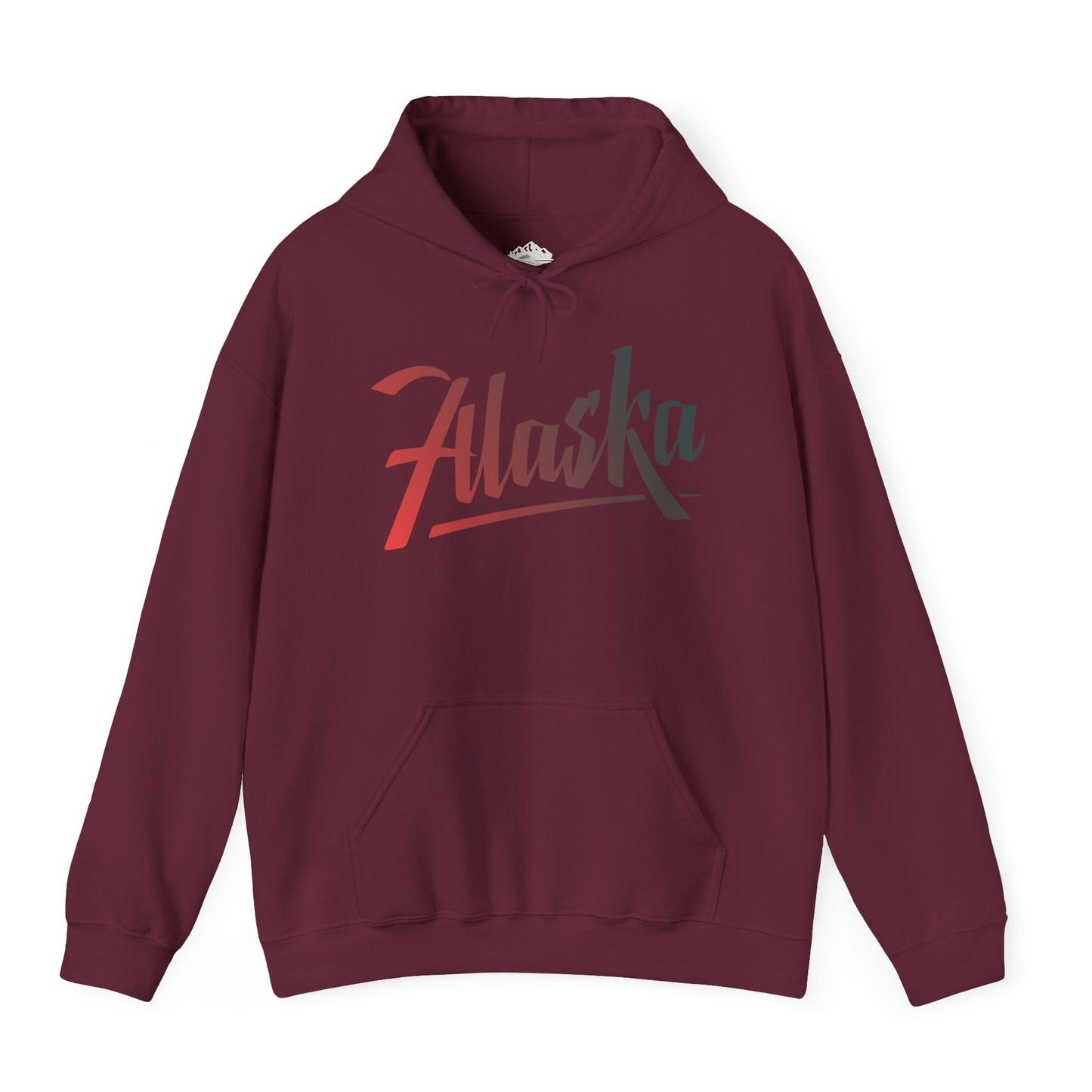 Alaska Script Wordmark Shirt Hoodie – Maroon – Alaska Cruise Shirts