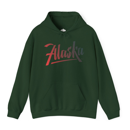 Alaska Script Wordmark Shirt Hoodie – Forest Green – Alaska Cruise Shirts