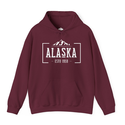 Vintage Alaska Estd 1959 Shirt Hoodie – Maroon – Alaska Cruise Shirts