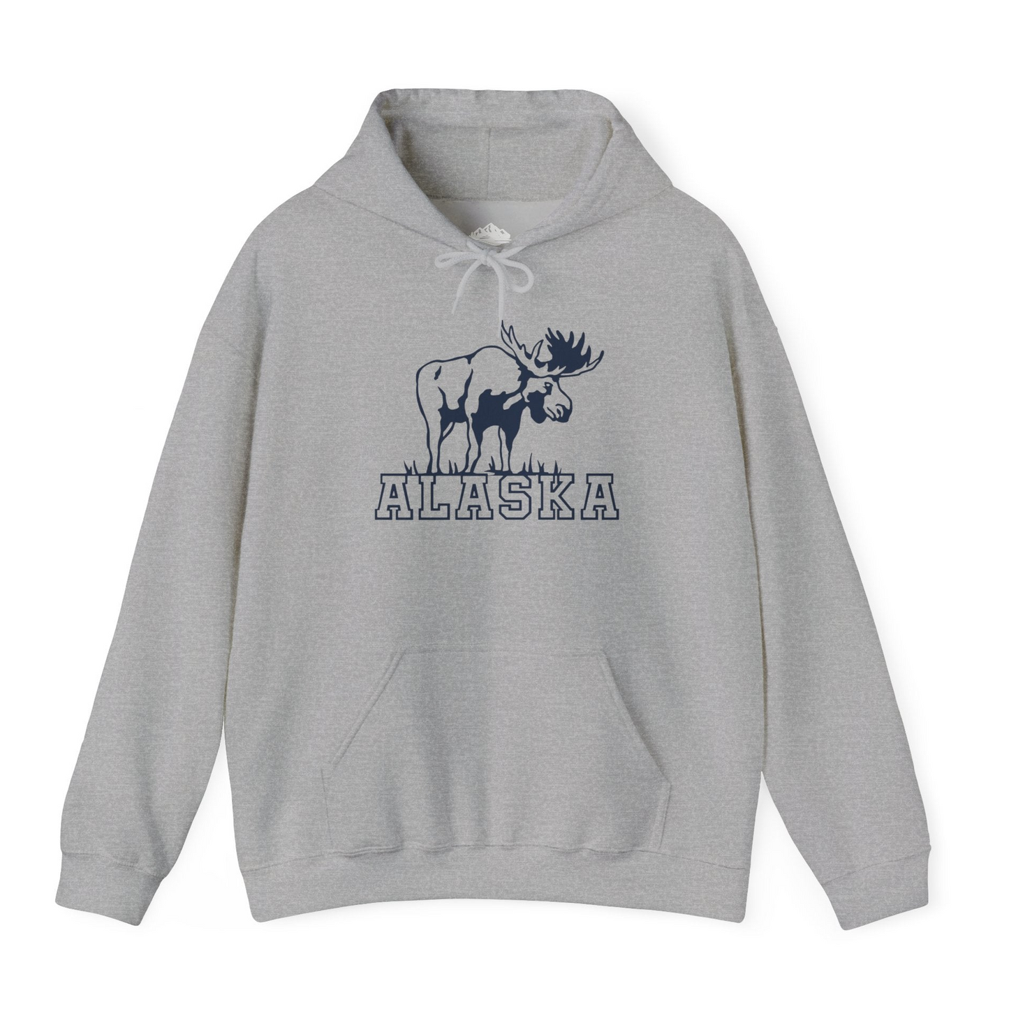 Alaska Moose Silhouette Shirt Hoodie – Sport Grey – Alaska Cruise Shirts