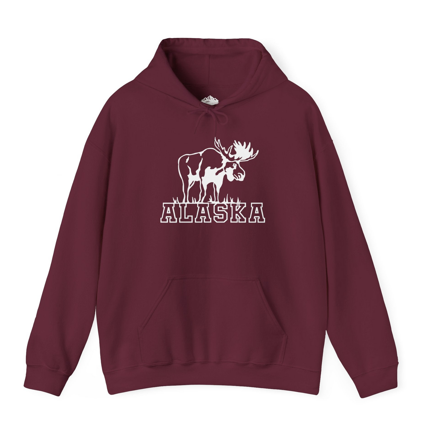 Alaska Moose Silhouette Shirt Hoodie – Maroon – Alaska Cruise Shirts