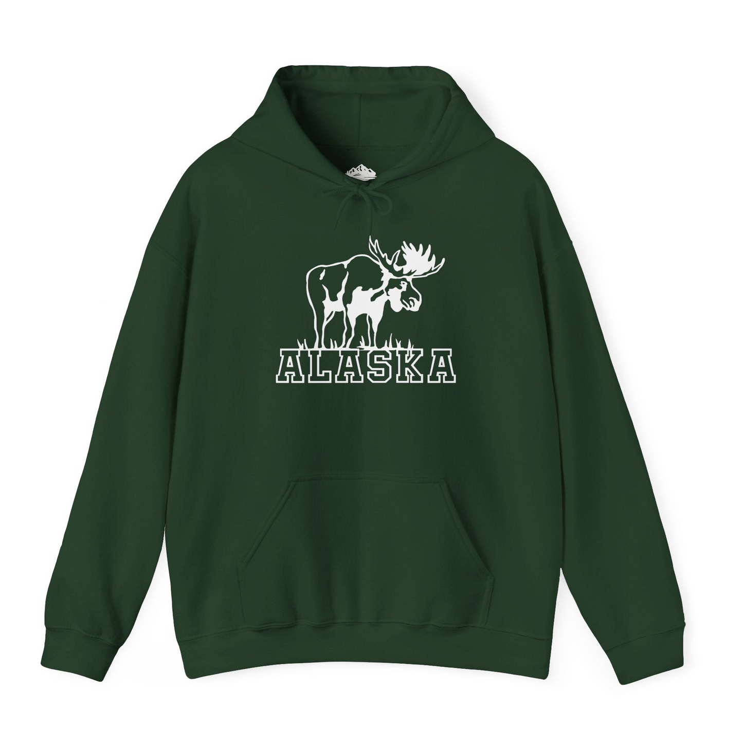 Alaska Moose Silhouette Shirt Hoodie – Forest Green – Alaska Cruise Shirts