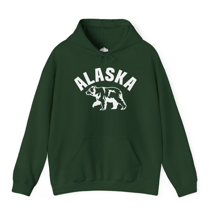 Alaska Bear Silhouette Wildlife Shirt Hoodie – Forest Green – Alaska Cruise Shirts