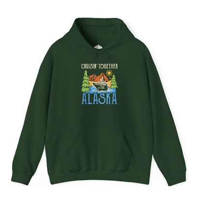 Alaska Cruise Adventure Nature Landscape Retro Family Shirt — Hoodie Hoodie – Forest Green – Alaska Cruise Shirts