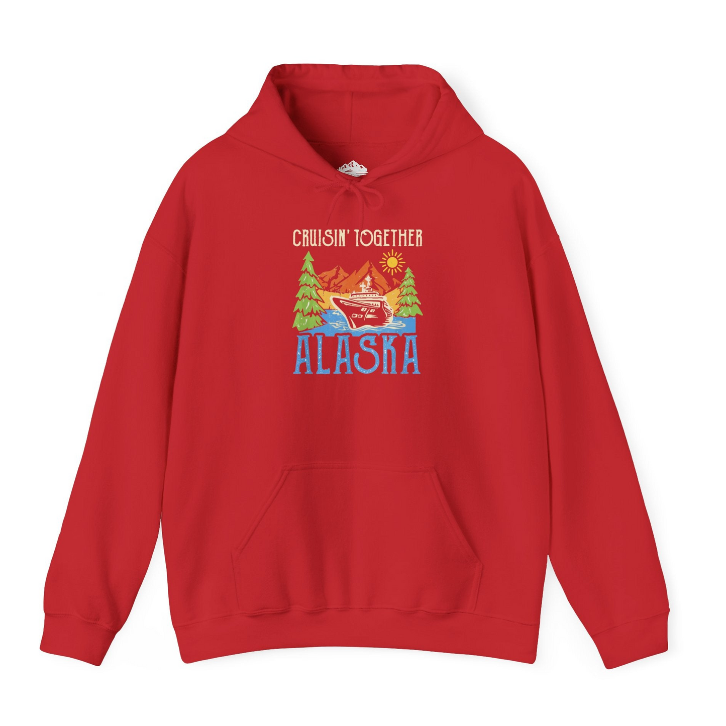 Alaska Cruise Adventure Nature Landscape Retro Family Shirt — Hoodie Hoodie – Red – Alaska Cruise Shirts
