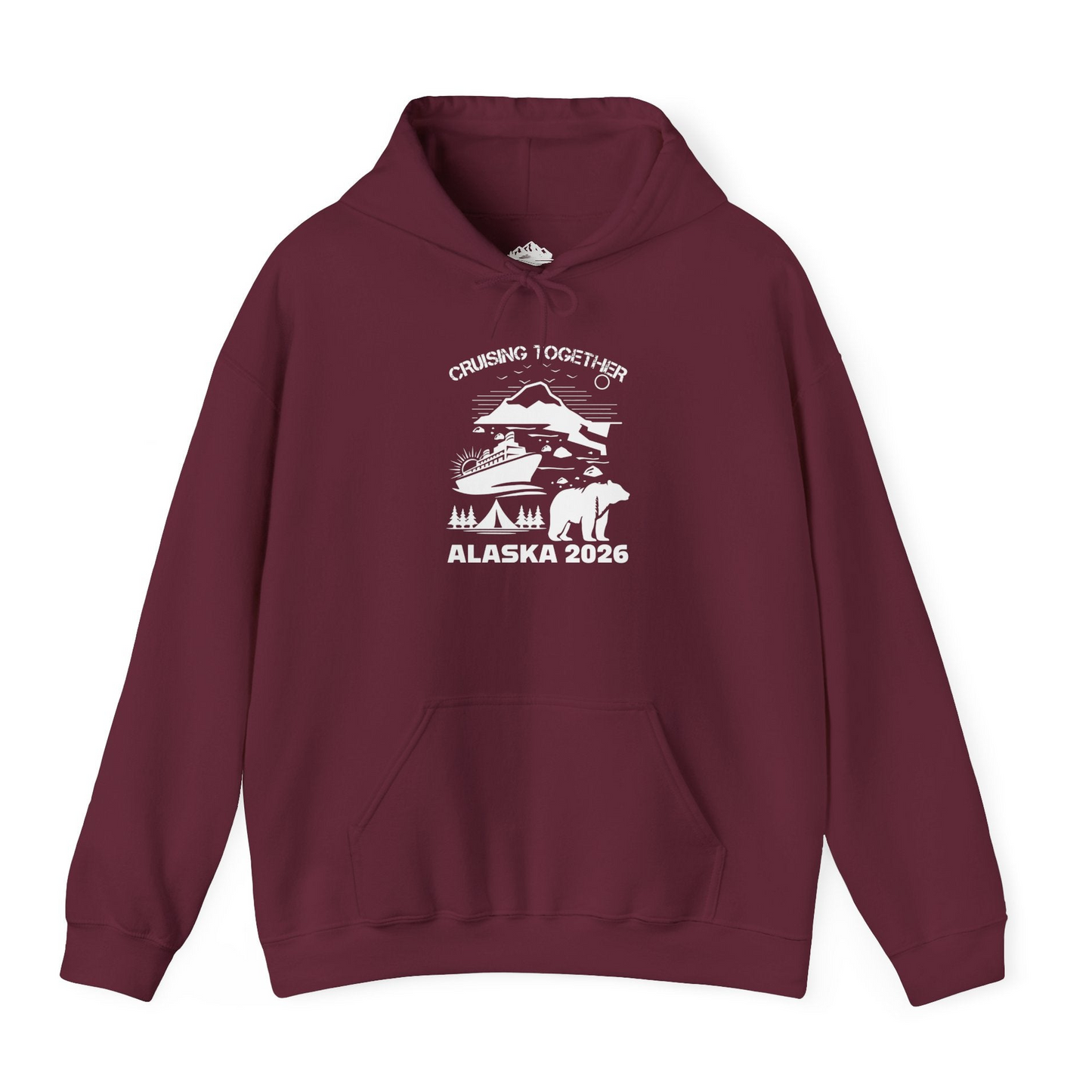Alaska Cruise 2026 Family Adventure Bear Mountain Nature Shirt — Hoodie Hoodie – Maroon – Alaska Cruise Shirts