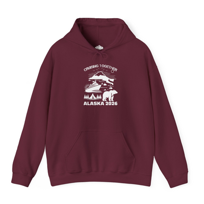 Alaska Cruise 2026 Family Adventure Bear Mountain Nature Shirt — Hoodie Hoodie – Maroon – Alaska Cruise Shirts