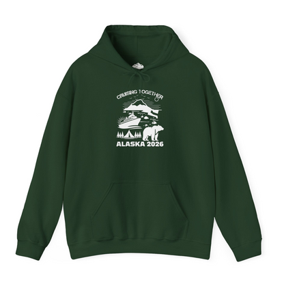 Alaska Cruise 2026 Family Adventure Bear Mountain Nature Shirt — Hoodie Hoodie – Forest Green – Alaska Cruise Shirts