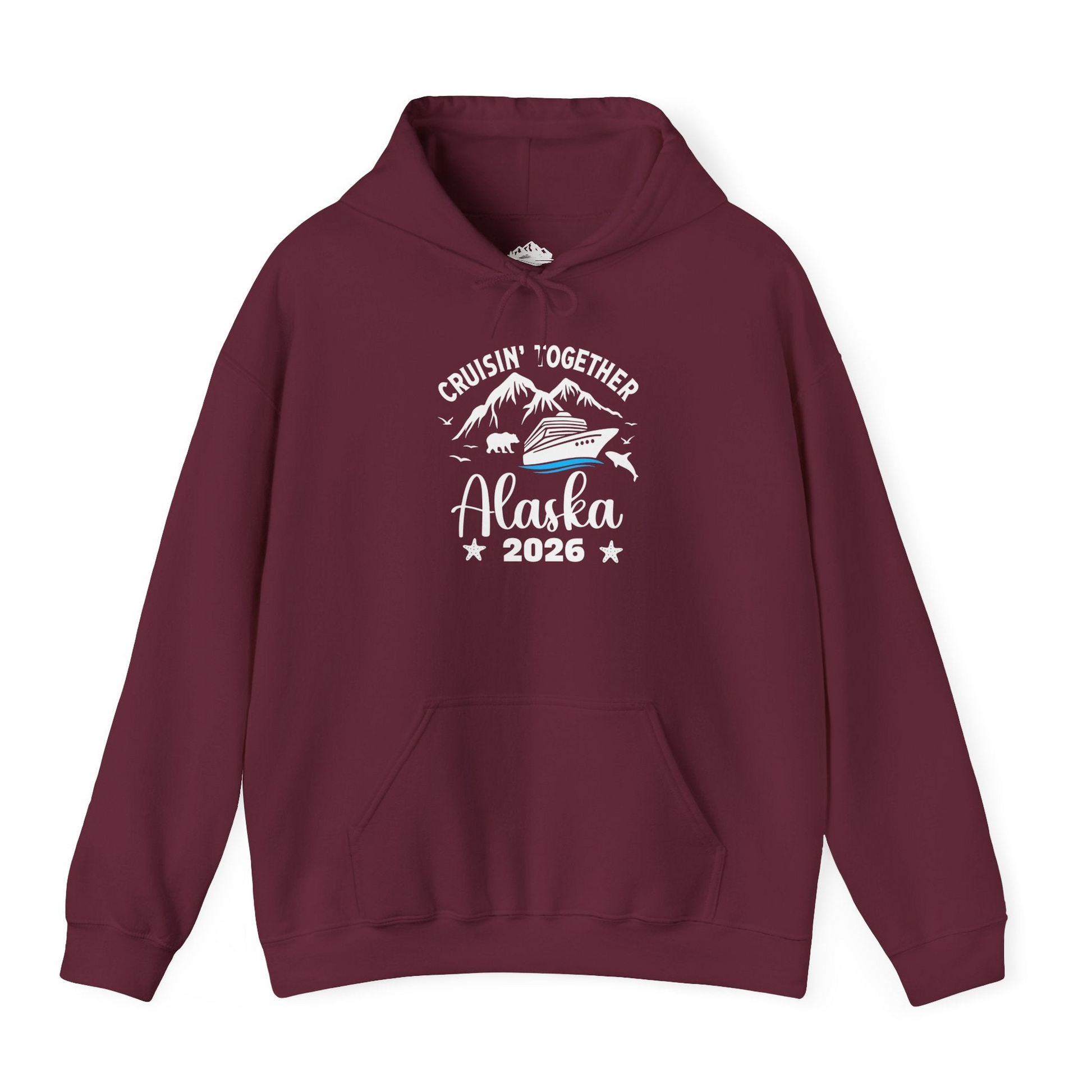 Alaska Cruise Adventure 2026 Shirt Hoodie – Maroon – Alaska Cruise Shirts