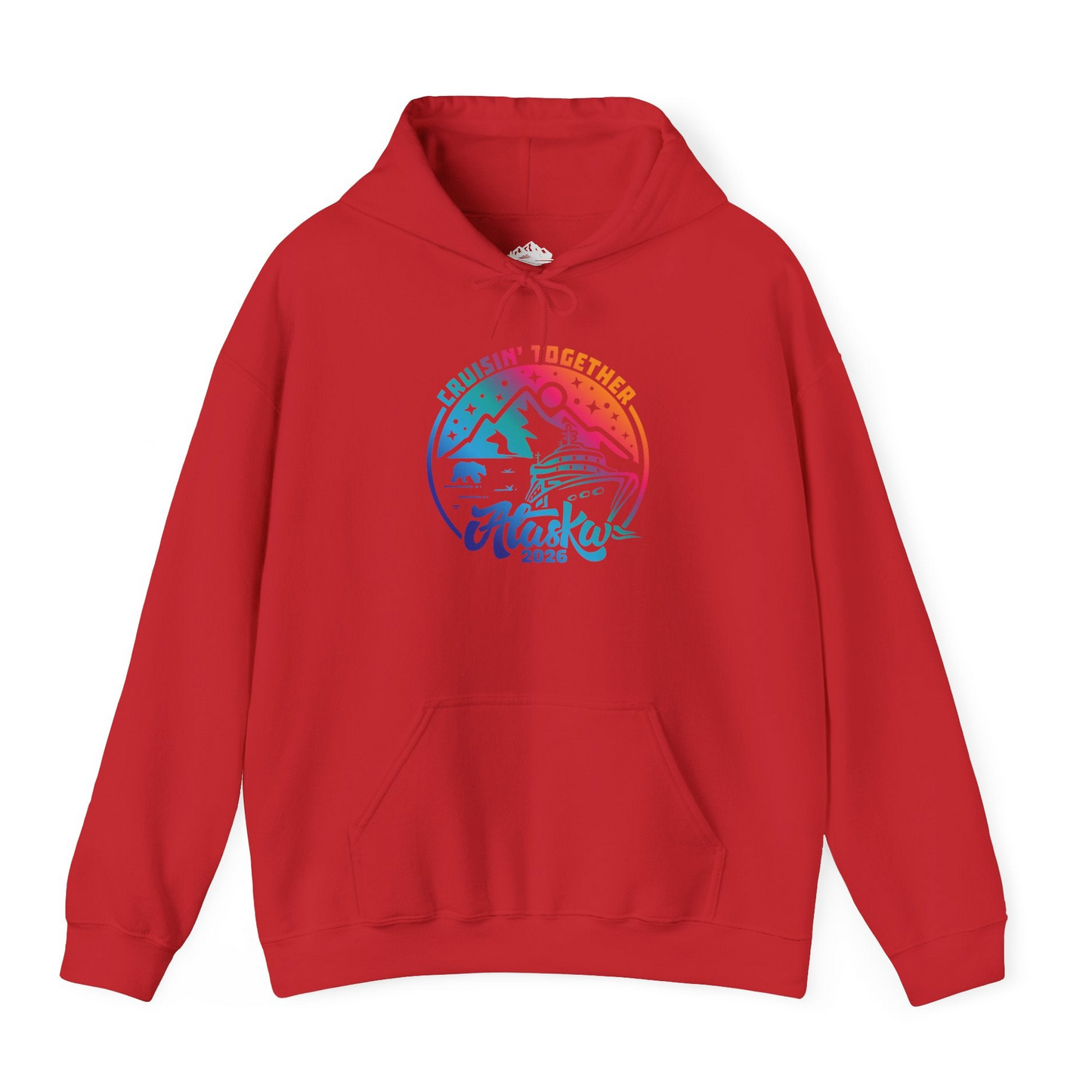Alaska Cruise Adventure Mountains Wildlife Retro Family Group Shirt 2026 — Hoodie Hoodie – Red – Alaska Cruise Shirts