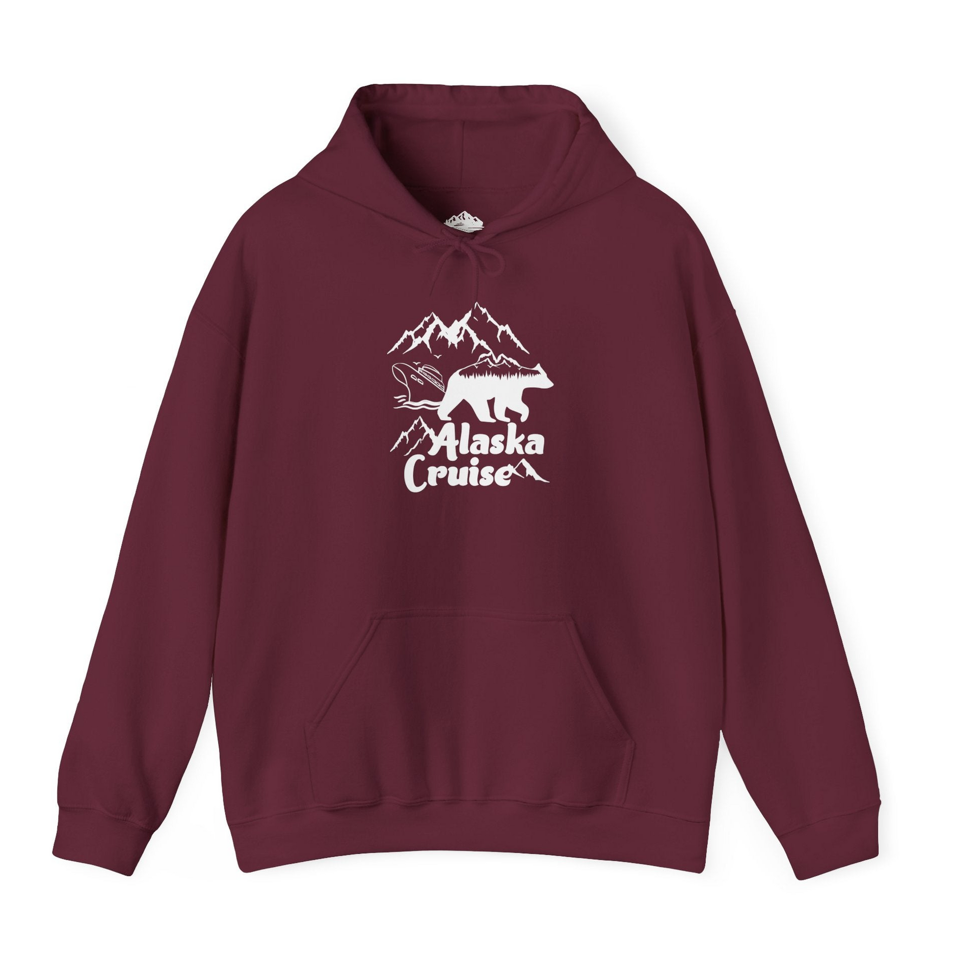 Alaska Cruise Shirt Hoodie – Maroon – Alaska Cruise Shirts