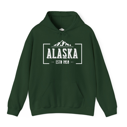 Alaska Mountain Vintage Shirt Hoodie – Forest Green – Alaska Cruise Shirts