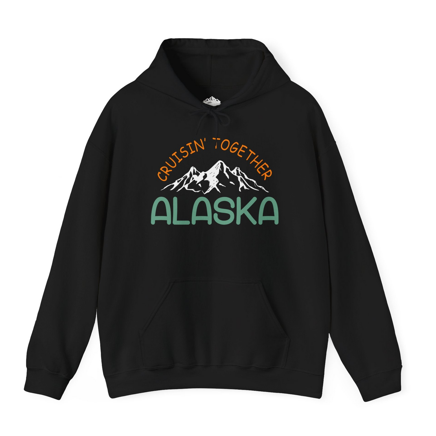 Cruisin Together Alaska Mountain Adventure Cruise Graphic Shirt — Hoodie Hoodie – Black – Alaska Cruise Shirts