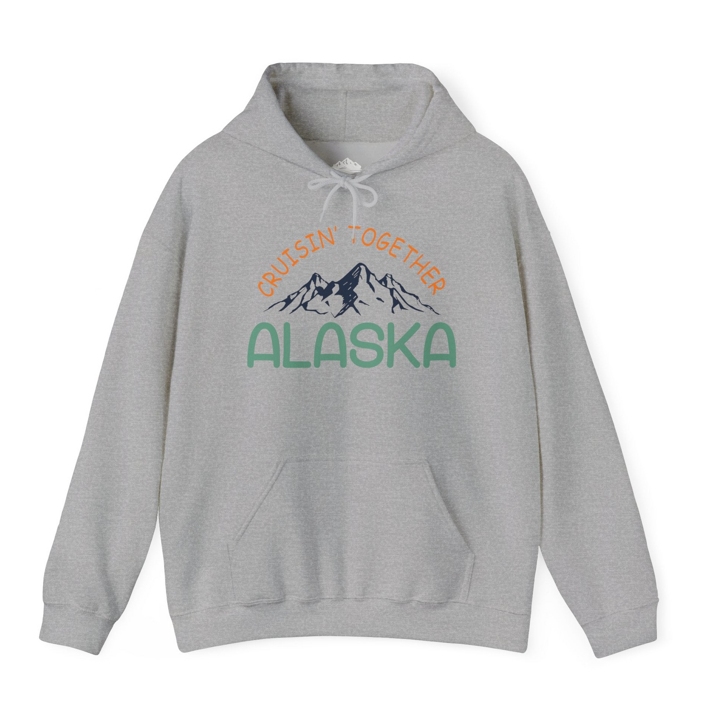 Cruisin Together Alaska Mountain Adventure Cruise Graphic Shirt — Hoodie Hoodie – Sport Grey – Alaska Cruise Shirts