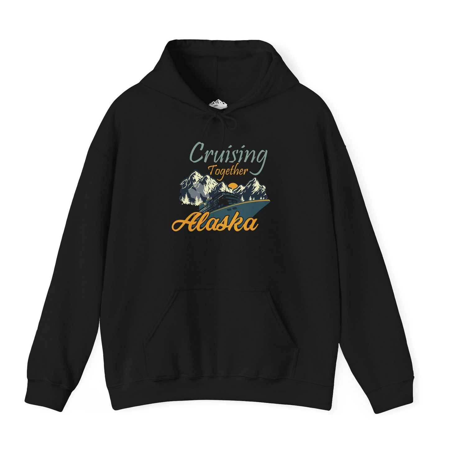 Cruising Together Alaska Mountains Family Alaska Cruise Adventure Shirt — Hoodie Hoodie – Black – Alaska Cruise Shirts