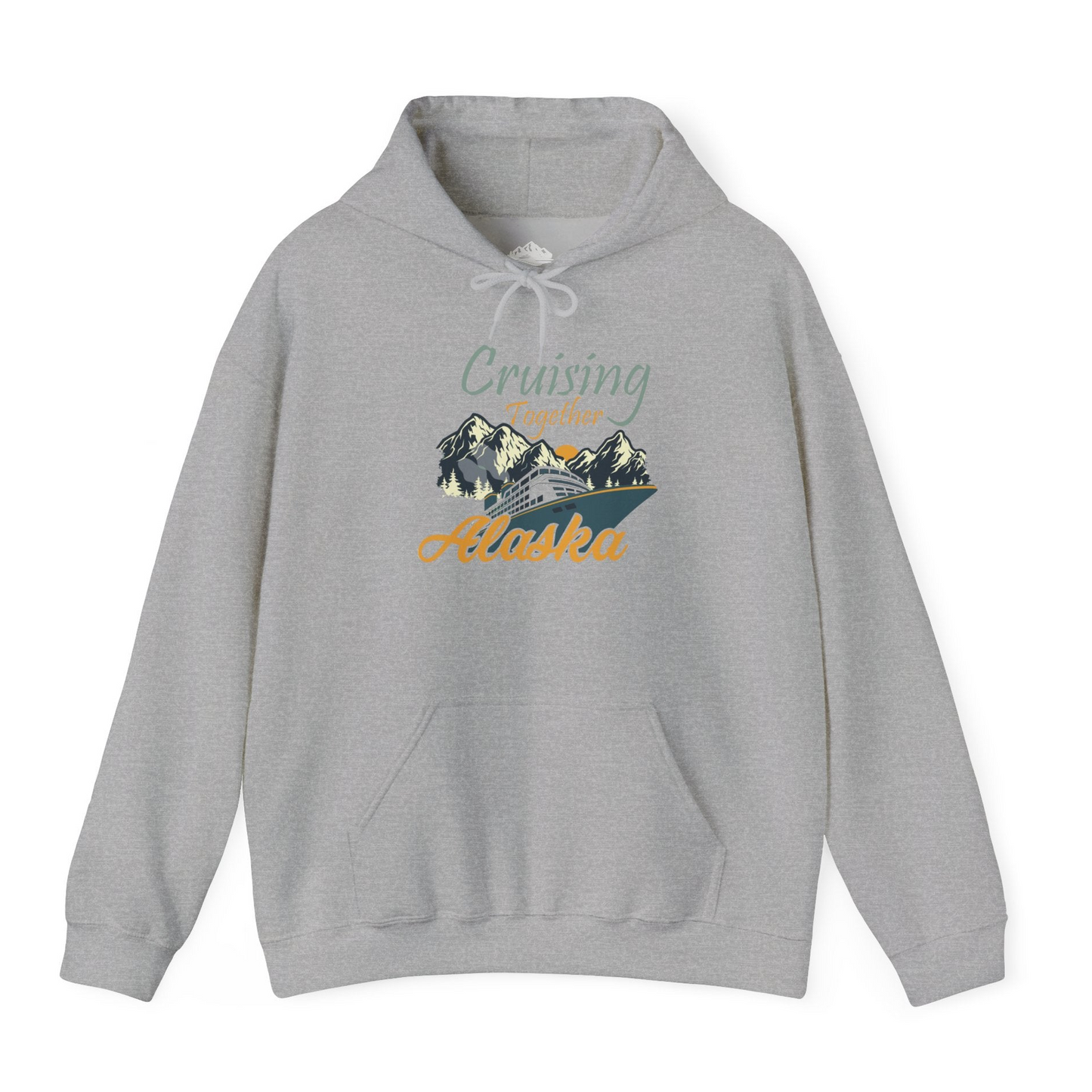 Cruising Together Alaska Mountains Family Alaska Cruise Adventure Shirt — Hoodie Hoodie – Sport Grey – Alaska Cruise Shirts