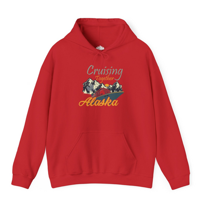 Cruising Together Alaska Mountains Family Alaska Cruise Adventure Shirt — Hoodie Hoodie – Red – Alaska Cruise Shirts