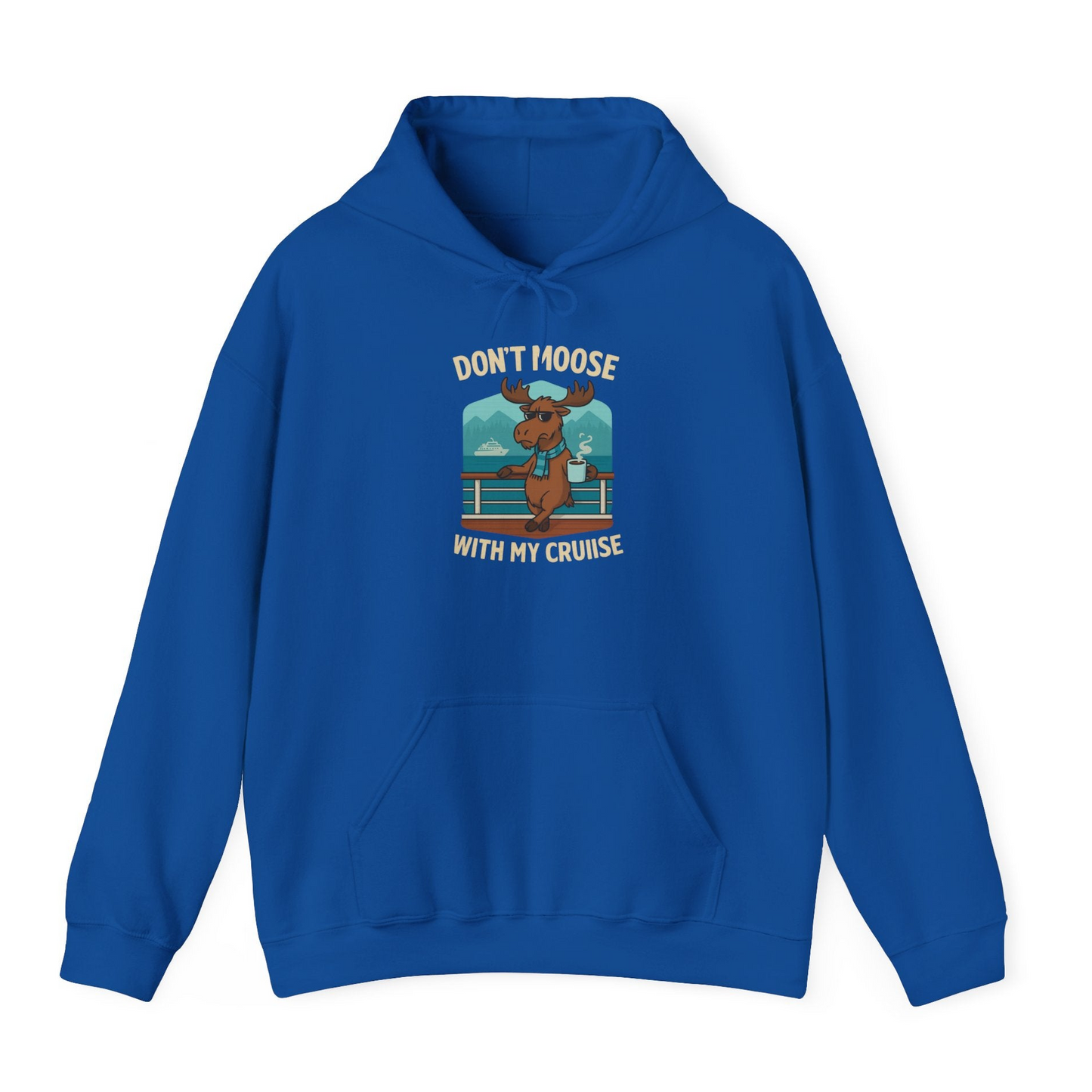 Funny Moose on Alaska Cruise Ship Shirt Hoodie – Royal – Alaska Cruise Shirts
