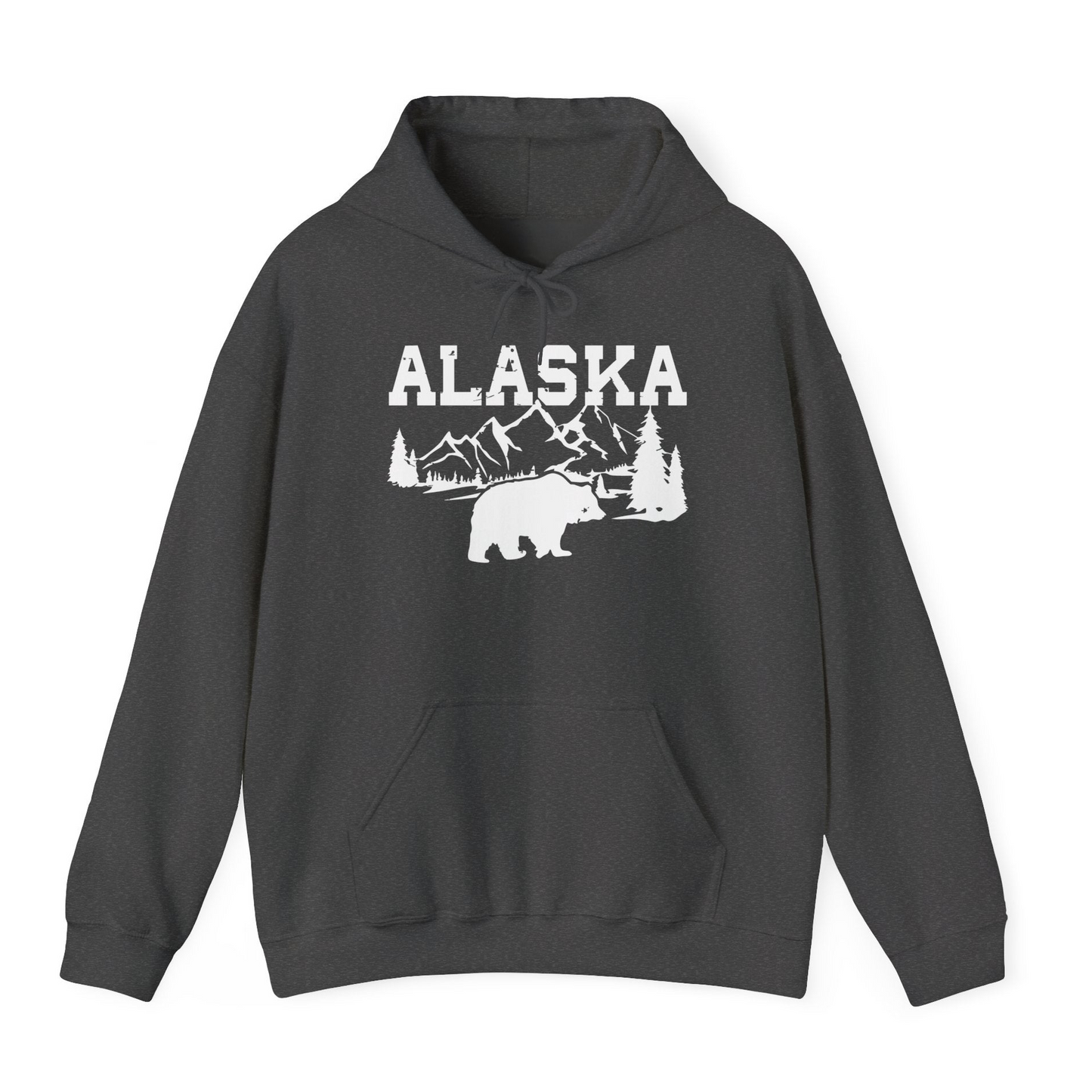 Alaska Bear Shirt Hoodie – Dark Heather – Alaska Cruise Shirts