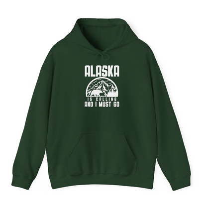 Alaska Is Calling Shirt Hoodie – Forest Green – Alaska Cruise Shirts