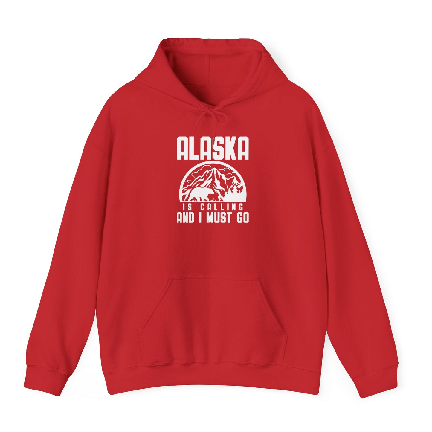 Alaska Is Calling Shirt Hoodie – Red – Alaska Cruise Shirts